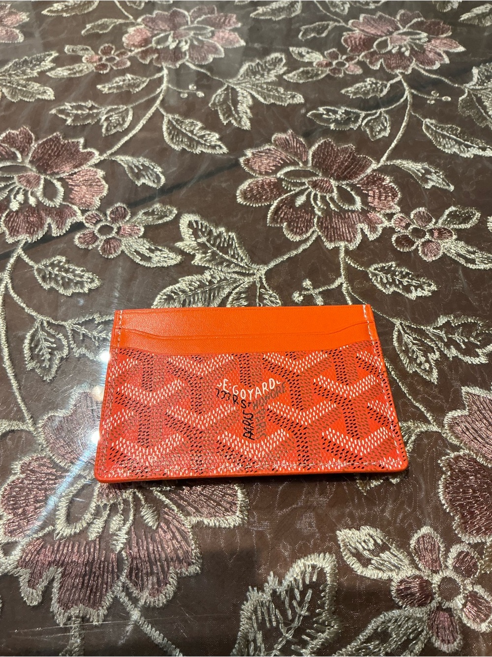 Goyard Orange Chevron Card Holder